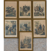Militaria, xylografiska färgtryck över svenska regementen, 7 st, Ludwig Carl Zamarski, 1800-talets andra hälft