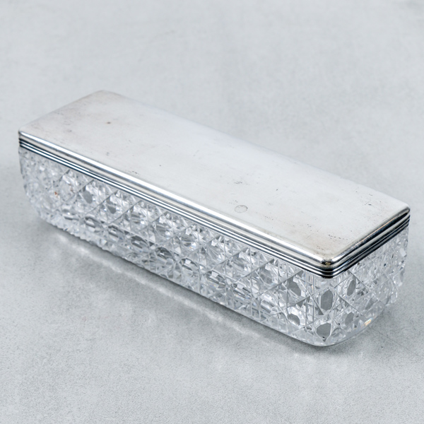 Dosa med lock, Silver och kristall, CG. Hallberg