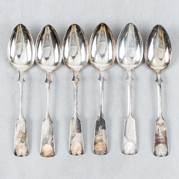 Matskedar, 6st, silver, "Snäck", 248g