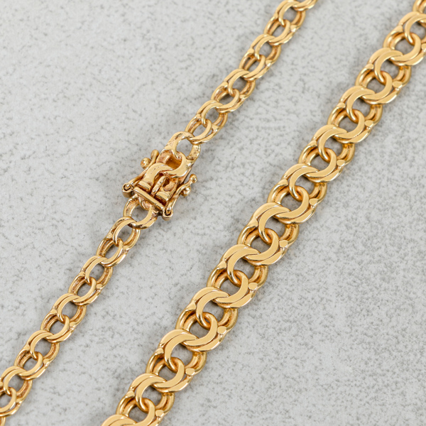 Halskedja, Guld 18k, 21.2g, bismarcklänk