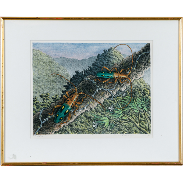 Karl Axel Pehrson, insekter, litografi, signerad