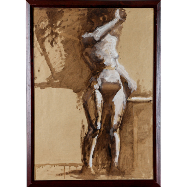 Mario Massanyi, tillskriven, naken modell, akvarell, osignerad