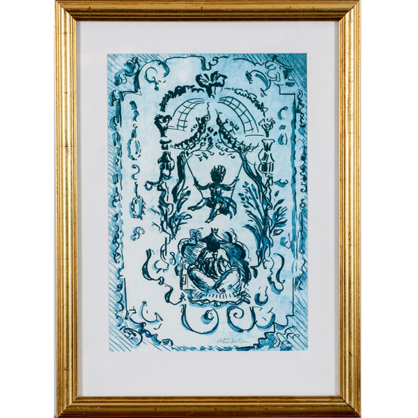 Peter Dahl, ur Fredmans Epistlar, litografi, signerad