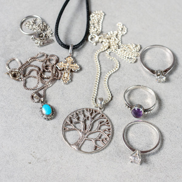 Smycken, 7 delar, silver