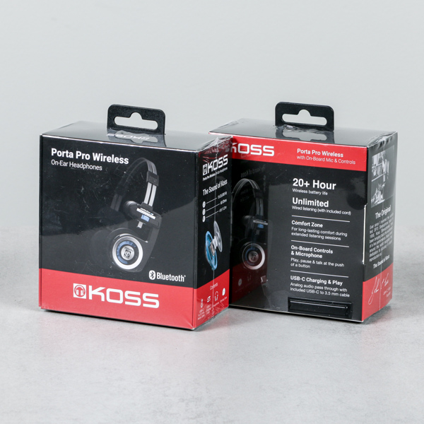 Trådlösa hörlurar, 2 st, Koss, "Porta Pro Wireless"