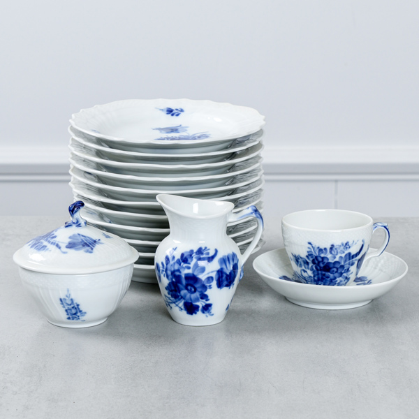 Servisdelar, "Blå Blomst", 14 delar, Royal Copenhagen