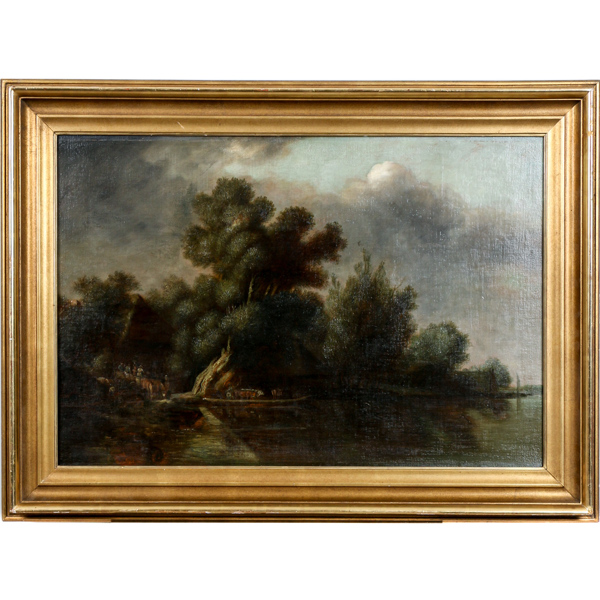 Salomon van Ruysdael, (1602-1670), efter, pastoralt landskap, olja på duk, 1800-tal