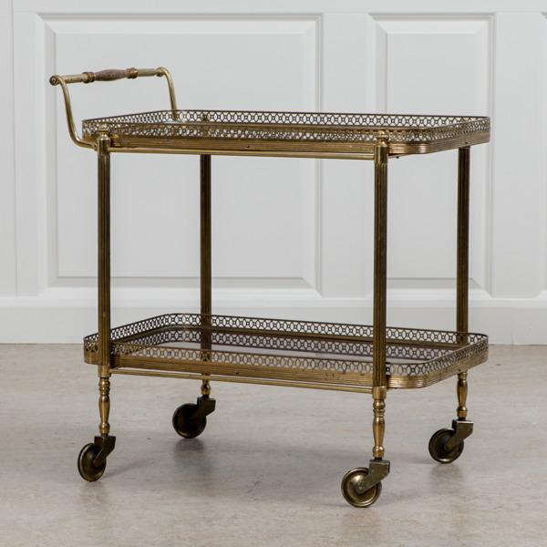 Drinkvagn, med mässingsdetaljer, mahogny, 1900-talets första hälft