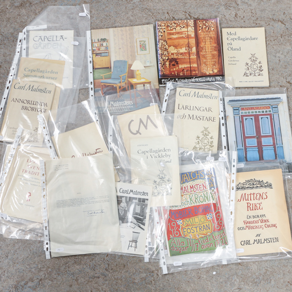 Carl Malmsten, samling kataloger, härften