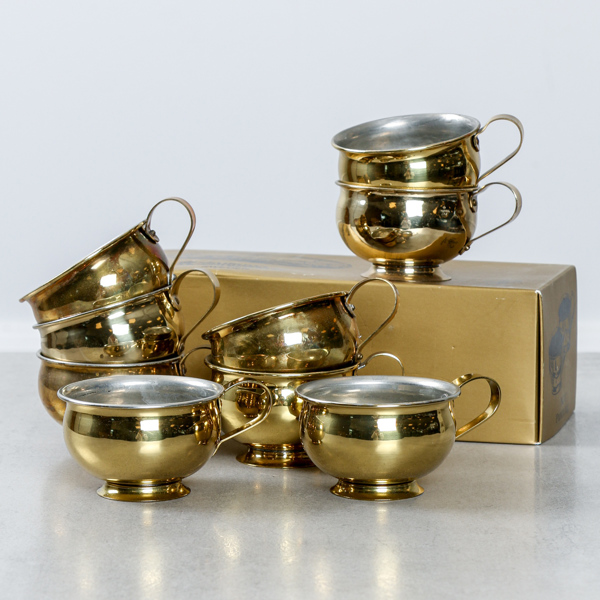 Skultuna, Punchmuggar, 9 st, no 17, mässing 