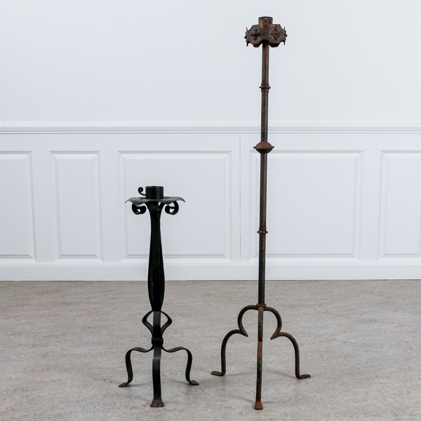 Golvljusstakar, 1900-tal resp. 1800-tal, smide