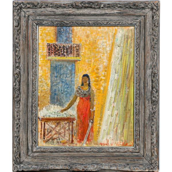 Folke Ricklund, "Mexico", olja på pannå