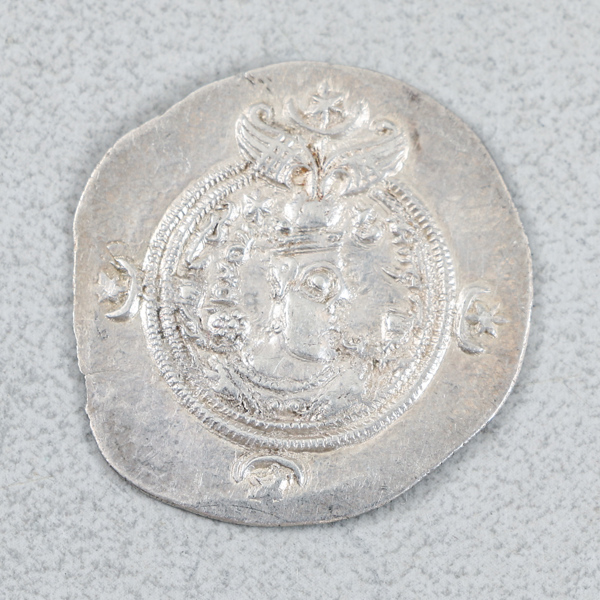 Mynt, Sassanidisk drachm, Khusro II, 590-628 e.kr., silver