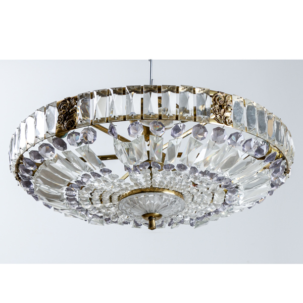 Plafond, glas och mässing, 1970-tal