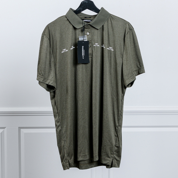  J. Lindeberg, piké, "Zip slim fit golf polo", herr strl XL, oanvänd