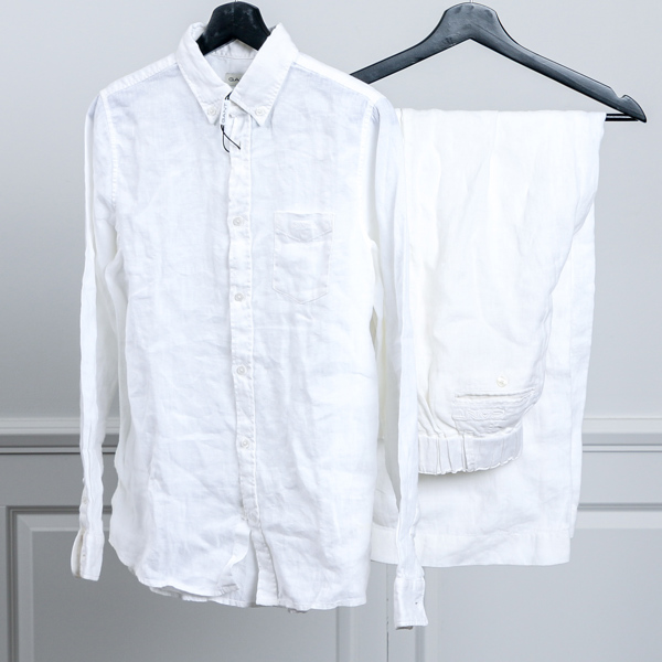 GANT, linneskjorta samt linnebyxa, strl cl 158/164 (13-14 år), oanvända