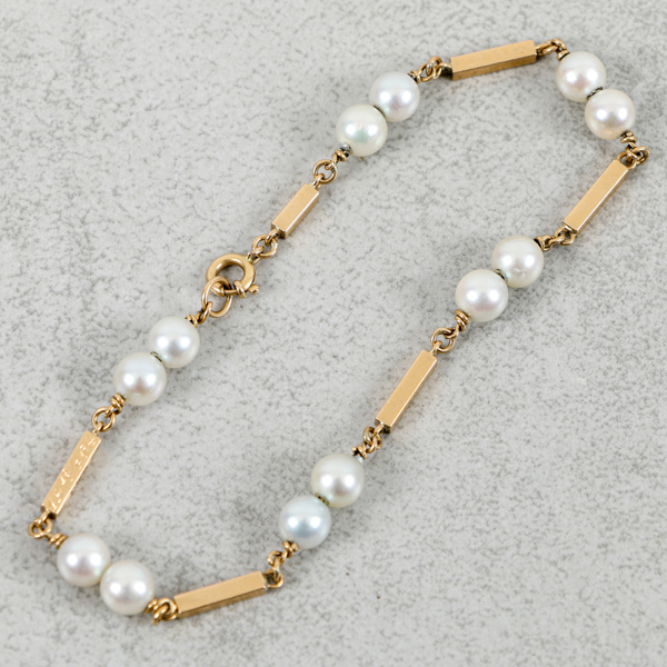 Armband, Guld 18k och pärlor, 7.9g