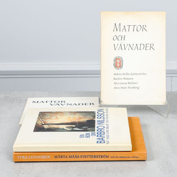 Böcker och häften, om bla Märta Måås-Fjetterström och Barbro Nilsson
