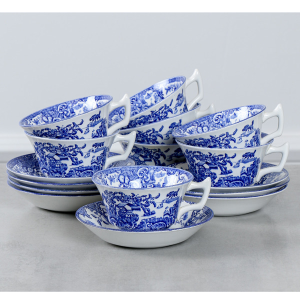 Tekoppar, 8 st, Rörstrand, 1900-talets första del