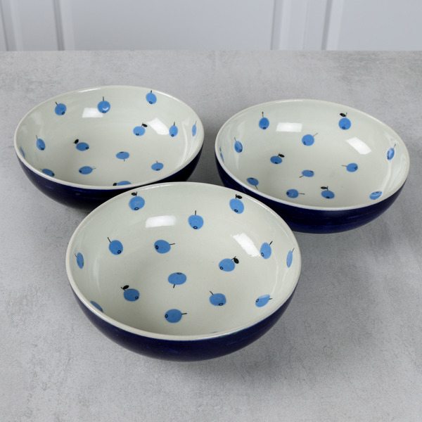 Skålar, "Blåbär",3 st, Marianne Westman, Rörstrand