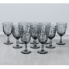 Vinglas, 10 st, gråtonat glas, samtida