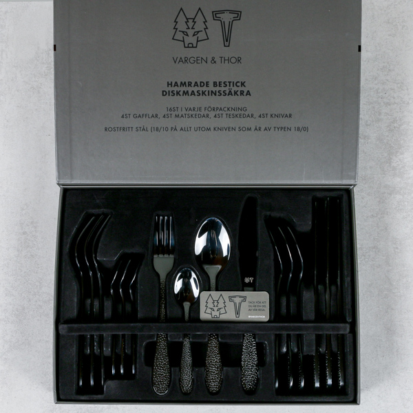 Bestickset, 16 delar, Vargen & Thor, Onyx