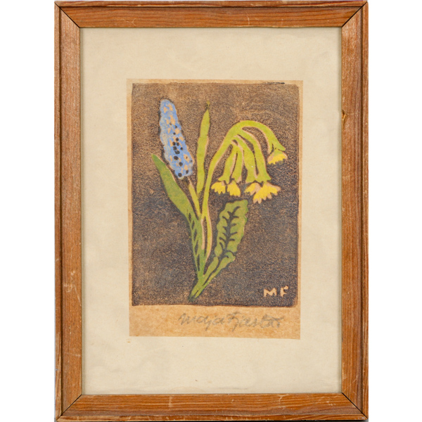 Maja Fjaestad, blomster, träsnitt