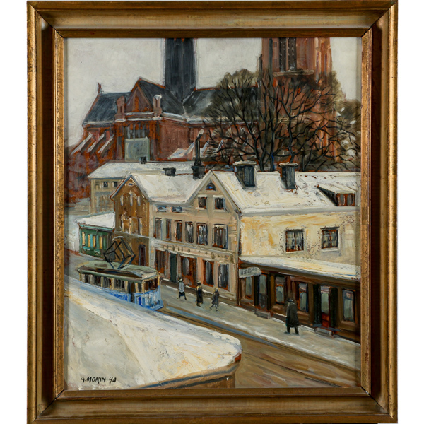 Gösta Morin, Uppsalamotiv, olja på pannå