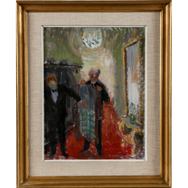 Tore Wideryd, "Betjänten", olja på duk, signerad