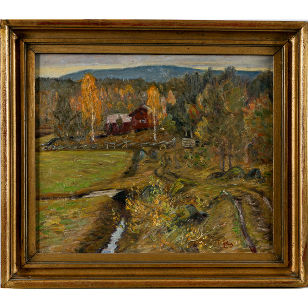 Erik "Ecke" Hedberg, "Landskap", olja på duk