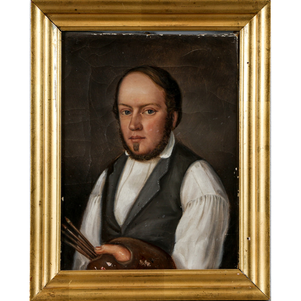 Oidentifierad konstnär, porträtt, olja på duk, 1800-talets andra hälft