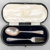 Sked och gaffel, silver, 61g, England