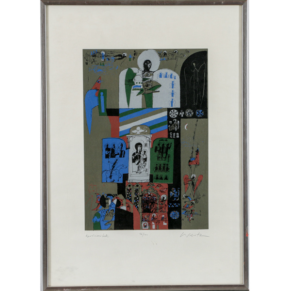 Adam Würtz, litografi, signerad