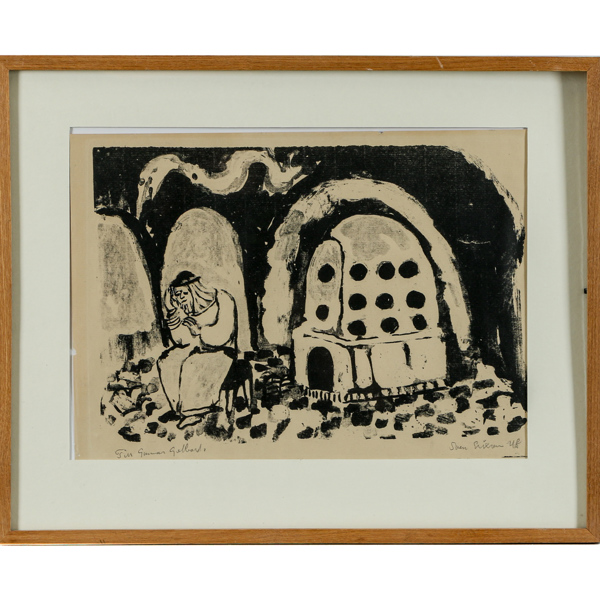 Sven X:et Erixson, litografi, signerad