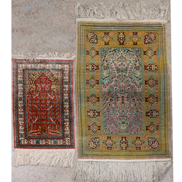 Mattor, 2 st, silkesinslag