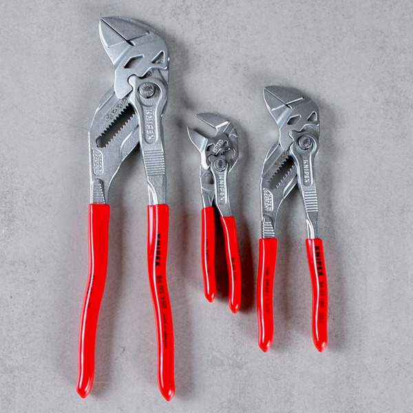 Knipex, polygriper, 3 st, 8603250, 8603180 samt 8603125, oanvända