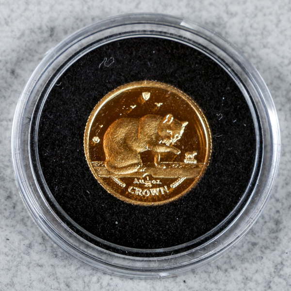 Mynt, Guld 24k, 1.24g