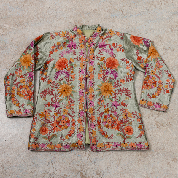 Blus, Indien, broderat silke