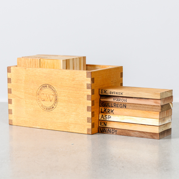 Carl Malmsten, träprover i ask