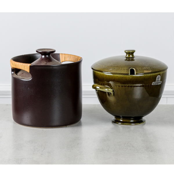 Terriner, 2 st, "Terma", Stig Lindberg, Gustavsberg samt Deco