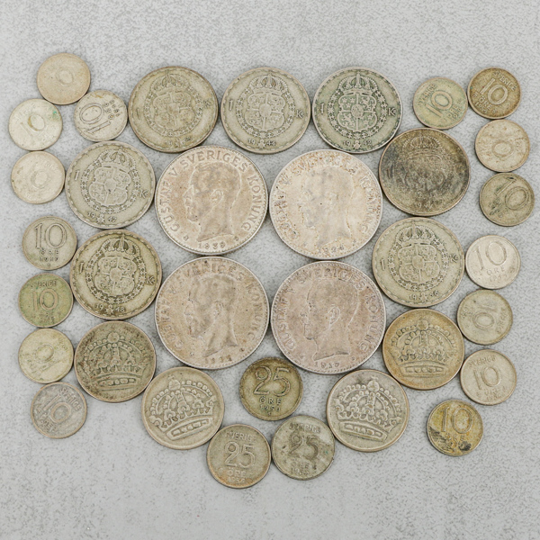 Mynt, 34st, silver, Sverige