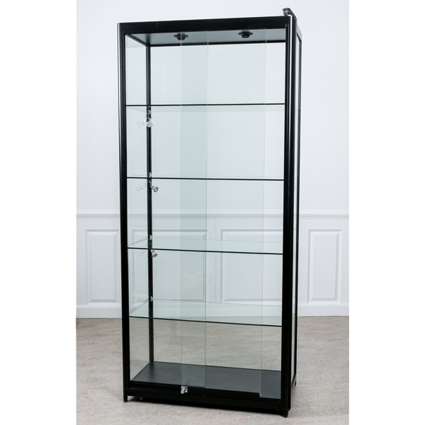 Monter/Vitrinskåp på hjul, med belysning, 2000-tal