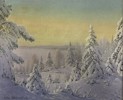 Eric Rhönnstad, vinterlandskap, olja på duk, signerad