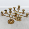 Kandelabrar, ett par, mässing, för 5 ljus vardera