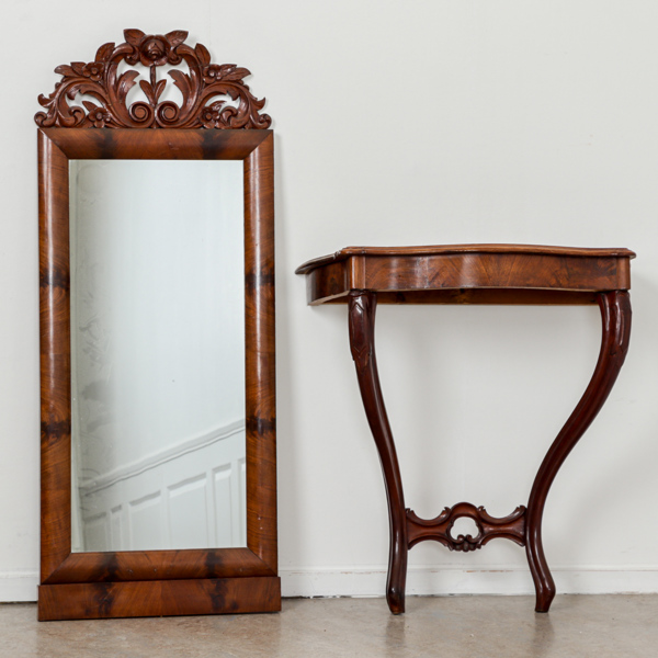 Spegel med bord, mahogny, nyrokoko, 1800-talets andra del