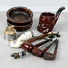 Pipor, Ratos, 3 st samt pipställ, askfat och tändare