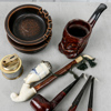 Pipor, Ratos, 3 st samt pipställ, askfat och tändare