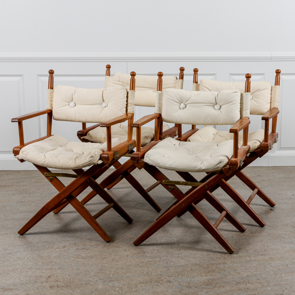 Regissörsstolar, teak, 4 st