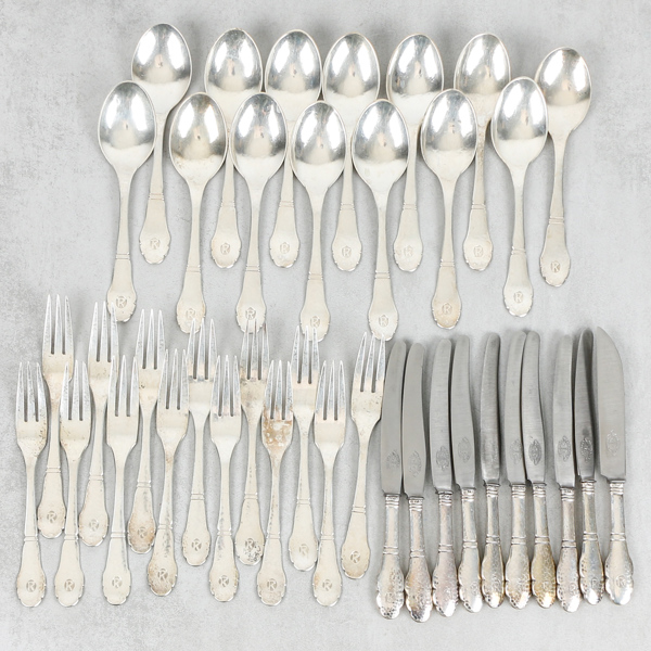 Bestick, 38 delar, Silver, C.G. Hallerg, 1445g