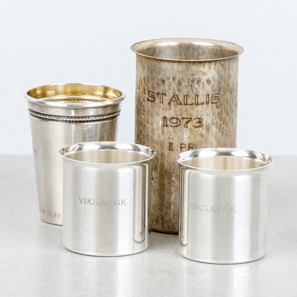Bägare, 4 delar, silver, 192g